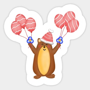 Cute christmas groundhog Sticker